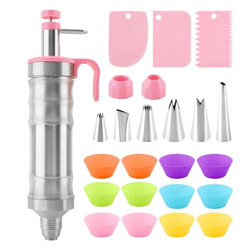 Frosting Piping Kit 24PCS,Cake Decorating Syringe for DIY Dessert Decorate