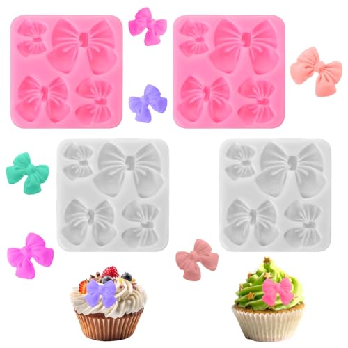 4pcs Bow Chocolate Mold, Reusable, Easy to Demold