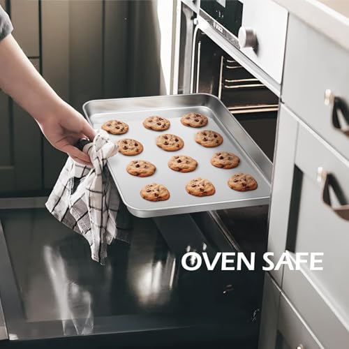 Leonyo Non-Toxic 9x7IN Small Stainless Steel Baking Sheet Pans - size: 9x7IN