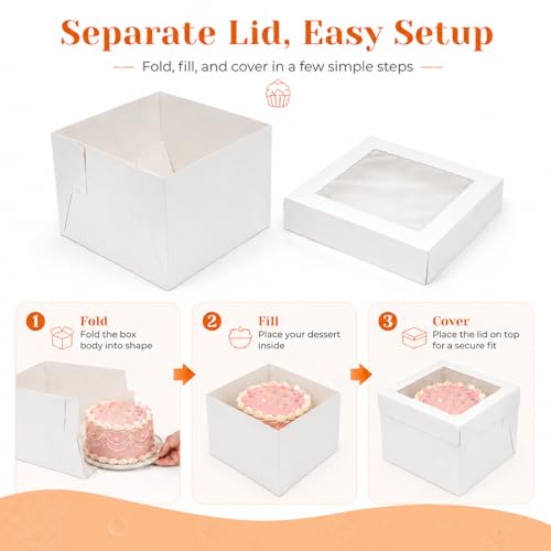 NPLUX 2 Pack Halloween Bakery Boxes, 12x12x8 Cake Boxes for Custom Cakes