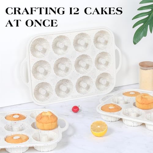 Silicone Mini Fluted Tube Cake Pans with Metal Reinforced Frame - size: 3 INCH: Classic