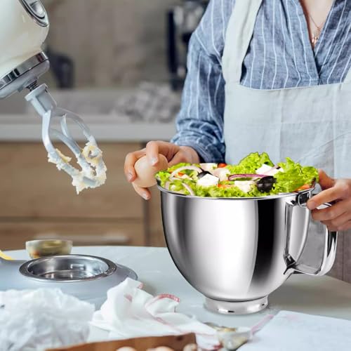 Stainless Steel Mixing Bowls for KitchenAid Stand Mixers - 304 Food-Grade Baking Accessories for Dough & Whipping Cream (4.5&5 Quart) - size: 4.5&5 Quart