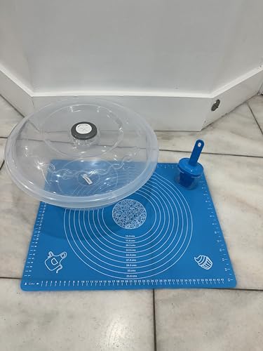 BAKING MAT, SILICONE MAT FOR BAKING, GOOD FOR CHALLAH, PIZZA, ANY DOUGH, CANDY, CHOCOLATE, BEST KITCHEN ACCESSORIES, IT WILL STICK TO YOUR COUNTER (BLUE) - color: Blue