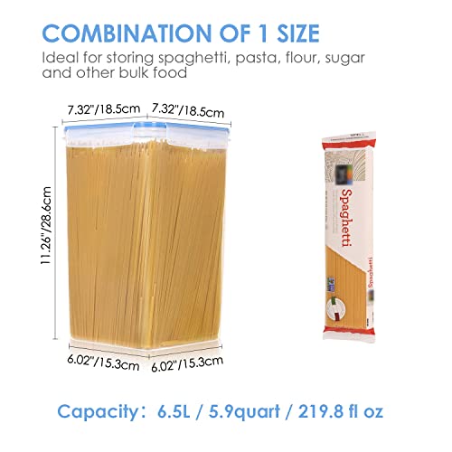Vtopmart 6.5L Flour Sugar Storage Containers, 4 PCS, Blue - color: Blue, size: 6.5L