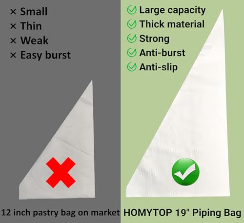 19 Inch Large Piping Bags,200 Pack Disposable Anti-Burst Pastry Bag - size: Large 19 Inch-200 Pack