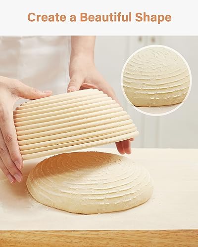 Kootek Banneton Bread Proofing Basket with Accessories, 9 Inch, Round