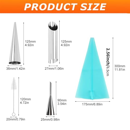 35pcs Cream Horn Molds, Stainless Steel Cannoli Forms Tubes Kits, Baking Cones, Roll Horn Forms, Non-stick Baking Molds for Danish Pastry Lady Lock Form, Cream Roll, Croissant - size: 35pcs