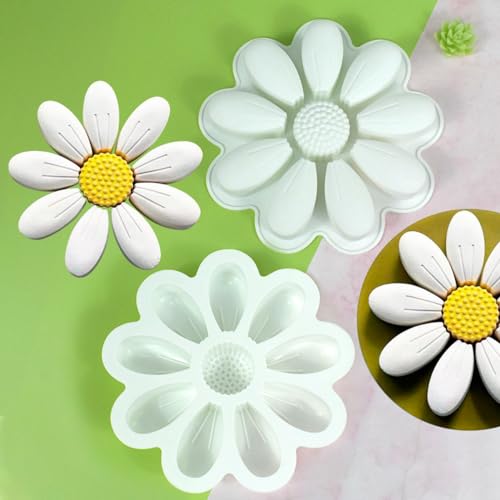 mostsom DIY Sunflower Chocolate Molds Silicone Candy Molds Non Stick Cookies Baking Trays for Party Decorations Food Grade (Sunflower M_9x9x1.48inch) - size: Sunflower M