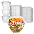 Plastic Bowls with Lids (50 Count) 48 Oz. Disposable To-Go Containers – Large Airtight Bowls for Dinner or On-the-Go Meals - size: 48oz