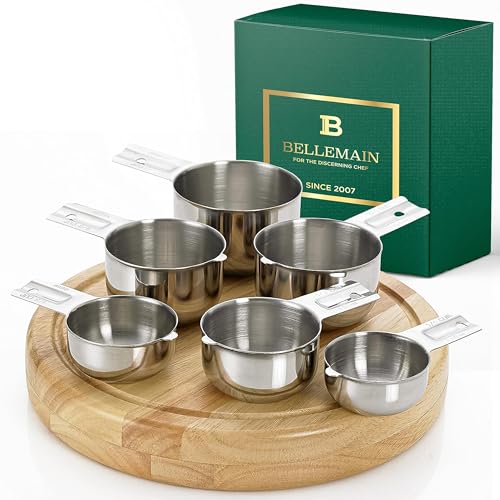 Bellemain Stainless Steel Measuring Cups Set of 6, Nesting Design - color: Stainless Steel