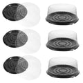 10-Pack Reusable Round Cake Boxes with Lids 9.44X9.44X3.54In Plastic Cake Containers for Birthday Wedding Party Carrying and Display