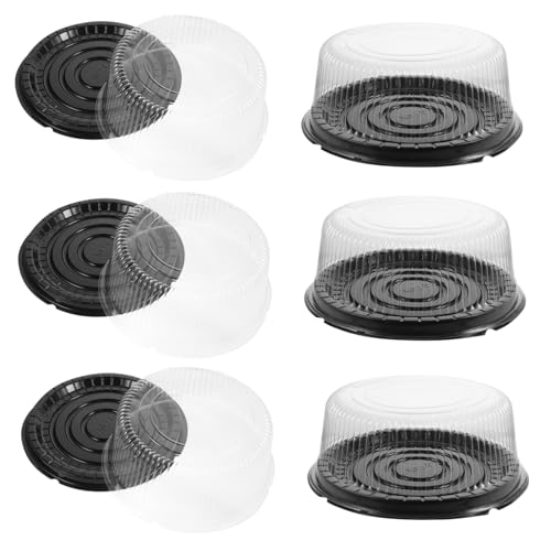 10-Pack Reusable Round Cake Boxes with Lids 9.44X9.44X3.54In Plastic Cake Containers for Birthday Wedding Party Carrying and Display