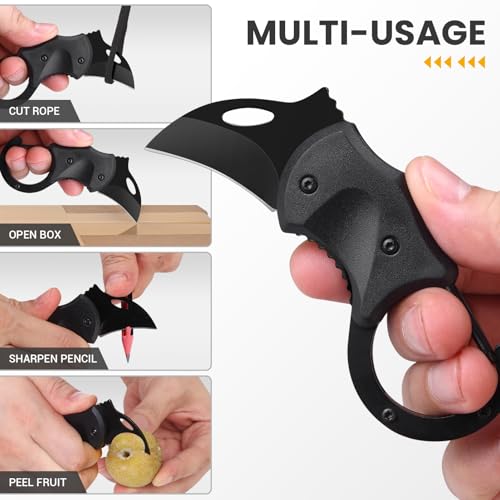 FUNBRO Small Pocket Knife Gift for Men - color: 1 Pack Black