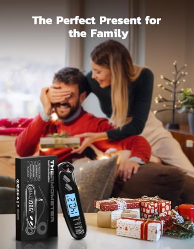 Instant Read Meat Thermometer Digital for Cooking with Dual Probe - color: Black