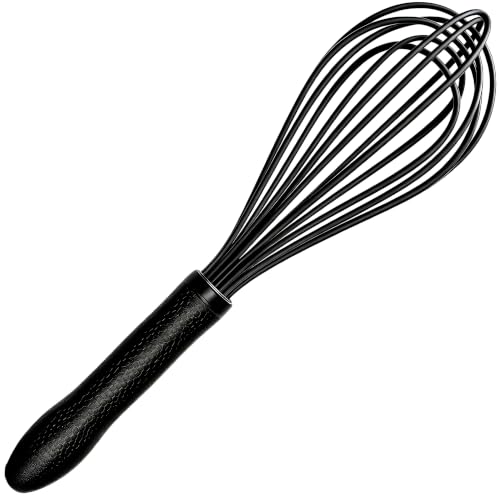 TEEVEA Silicone Whisk 11 Inch, Nonstick Heat Resistant for Cooking Baking - color: Black