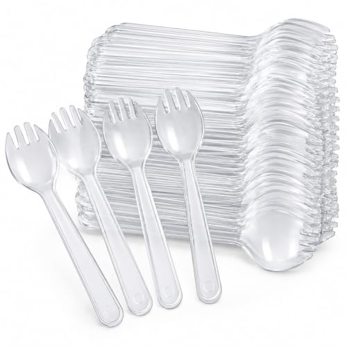 Clear Plastic Forks for Cupcake Containers Kit, 150 Count - size: Mini