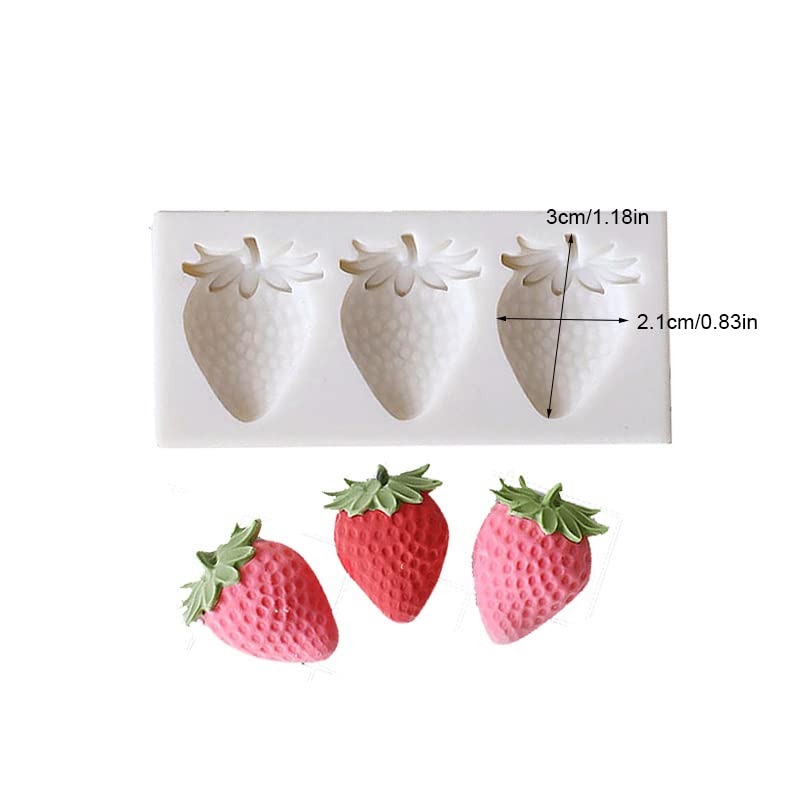 Lovely Small Items Silicone Fondant Molds Set For Cake Topper, Gumpaste, Candy & Chocolate, Polymer Clay and More (Fruits) - color: Fruits