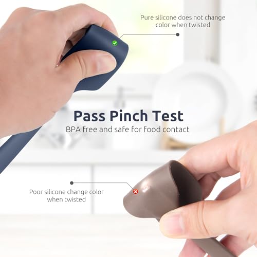 U-Taste Small Mini Silicone Spatula, 9in Rubber Jar Scraper, Midnight Blue - color: Midnight Blue