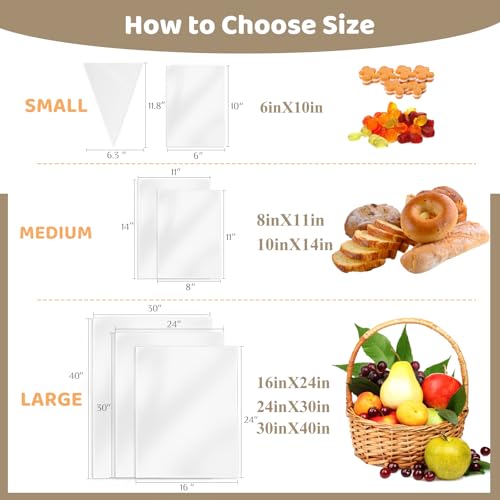 WIKDAY Cellophane Treat Bags with Twist Ties 8x11 Inches 200 PCS Gift Bags - size: 1 Count (Pack of 200)