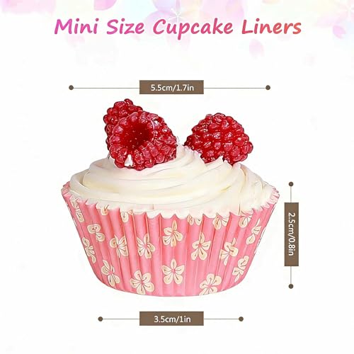 Mini Cupcake Liners 400pcs, Colorful Food-Grade Paper Baking Cups