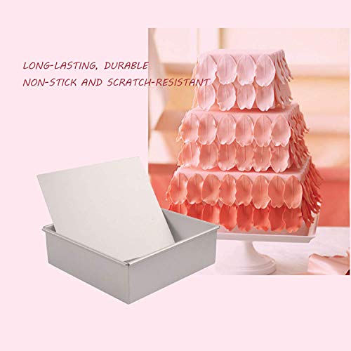 Anodized Aluminum Square Cheesecake Pan Chiffon Cake Mold Baking Mould with Removable Bottom 7 Inch x 7 inch x 3 inch (A 7 inch)