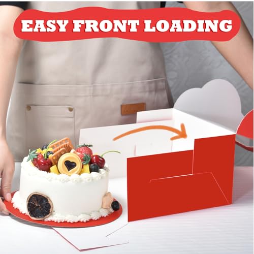 KPOSIYA 40pcs 8x8x5 In Cake Boxes with Cake Boards（20 Boxes & 20 Boards） - color: Red, size: 8x8x5 inch