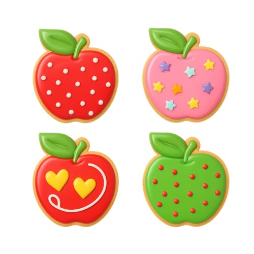 Mighty Gadget Apple Cookie Cutter & Stamp - 4x3.5" Crisp Design for Fall Baking (Random Color)