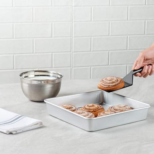 Restaurantware Square Aluminum Cake Pan - 10 x 10 x 2 Inch - Professional Brownie Pan - Straight-Sided Baking Pan - Even Heat Distribution - Silver - size: 10"