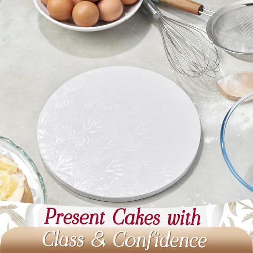 Cakebon Cake Boards 8" White Round Cake Drums 1/2" Thick Smooth Edge 1Pack - color: White (Smooth Edge), size: 8 Inch