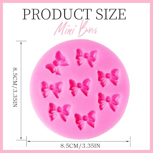 Bow Fondant Molds, AIMEIKI 2 Pack Mini Bows Silicone Fondant Molds Bowknot Candy Chocolate Mold for DIY Cake Decoration - color: Bowknot Molds
