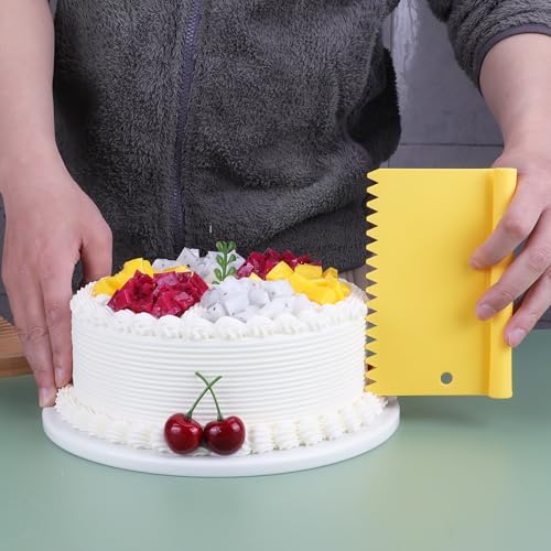 Suanyok Bench Dough Cutter-Flexible Plastic Bowl Scraper,Yellow - color: Yellow