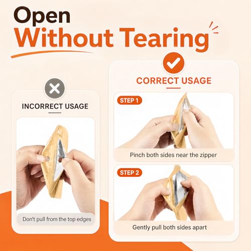 100 Pcs Mylar Bags Resealable, Smell Proof Zip Bag 5.12x8.27 Inch - color: Light Gold, size: 5.12x8.27 Inch