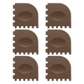 uxcell 6Pcs Serrated Pan Scraper 3.2x3.2Inch Kitchen Pot Scrubber Brown - color: Brown, size: 3.2x3.2Inch
