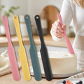 4Pcs Silicone Jar Spatula Set Long Handle Heat Resistant Kitchen Spatulas - color: 4 Color - Black Pink Yellow Green