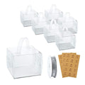 BURLIHOME 5x5x4 Bakery Boxes with Cake Boards,Clear Bakery Carrier,25 Pcs - size: 5x5x4 Inch
