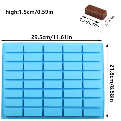40 Cavity Narrow Rectangle Silicone Candy Molds Set Of 2