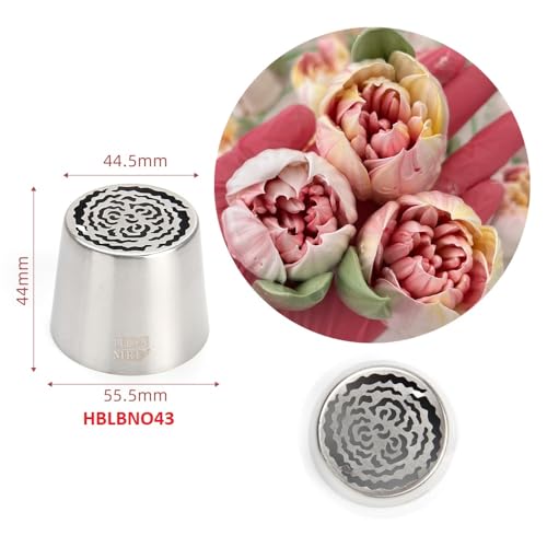 10 Pieces Extra Large Stainless Steel Russian Flower Piping Tips Kit - color: SILVER SET2