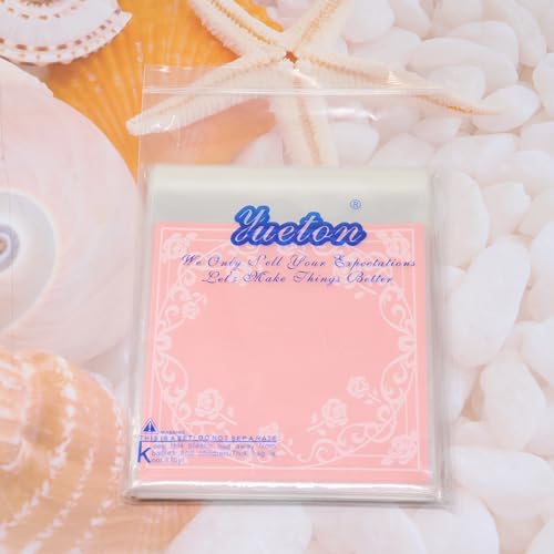yueton 100PCS Self Sealing Cellophane Cookie Bags Cute Pink Cookie Bags Adorable Resealable Cellophane Bags for Christmas Wedding Gift Giving