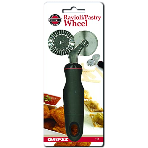 Norpro Grip-EZ Pastry & Ravioli Cutter Wheel, Dual Headed Stainless Steel - color: Black