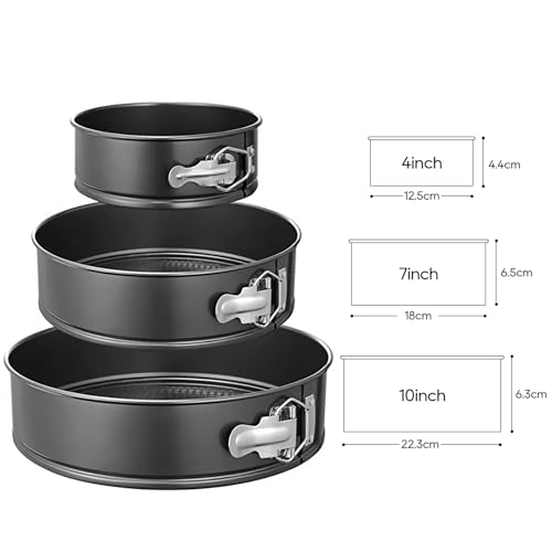 3PCS Round Springform Pan, Round Cake Pan, Springform Pan