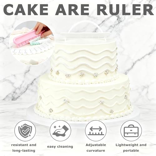 3PCS Fondant Cake Arc Ruler, Adjustable Premium Plastic Decorative Marking
