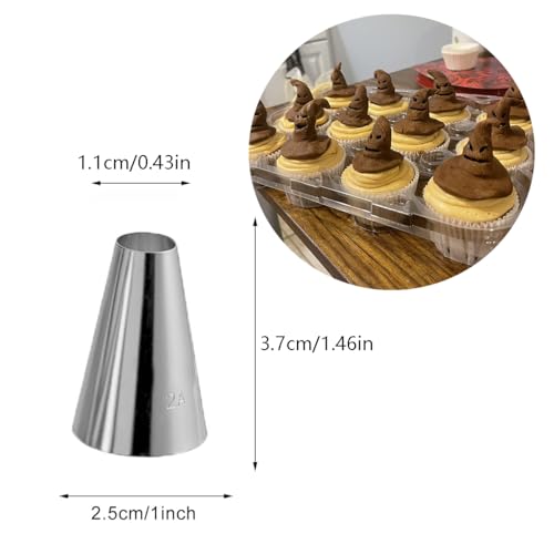 2A Round Piping Tip Set, Large Icing Tips for Macarons & Frosting - color: J