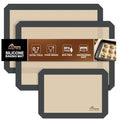 HOTEC Silicone Baking Mats 3 Pack – Thickened Non-Stick Reusable Silicone Baking Sheets for Oven – Cookie & Macaron Mats – 2 Half Sheet + 1 Quarter Sheet – BPA-Free, Dishwasher Safe - color: 3pcs: Grey 0.7MM