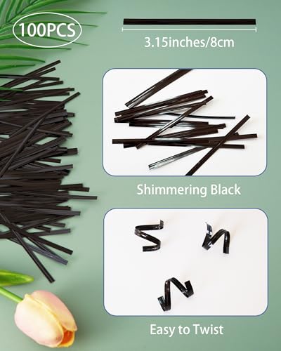 4-inch 300ct White Lollipop Sticks and Bags Set, CHELIZIYA Paper Sticks Kit - color: Black