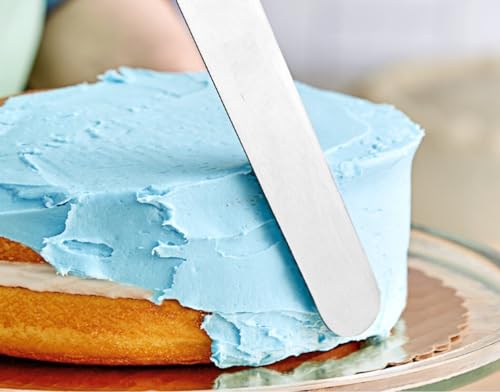 Soro Essentials- 8” Stainless Steel Baker Spatula with Wooden Handle- Straight Blade Cake Icing Spatula Frosting Spatula for Cake Decorating Pastry and Baking for Home Kitchen Restaurant - size: 8 Inch