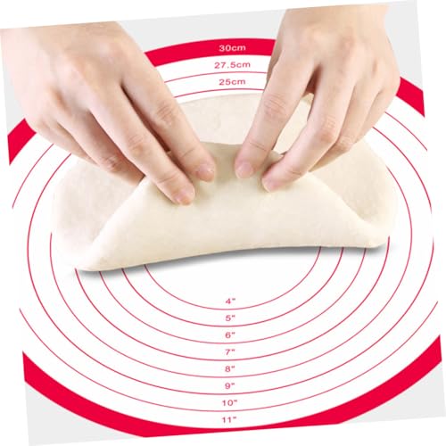 Silicone Kneading Mat Set 30 cm Red Round