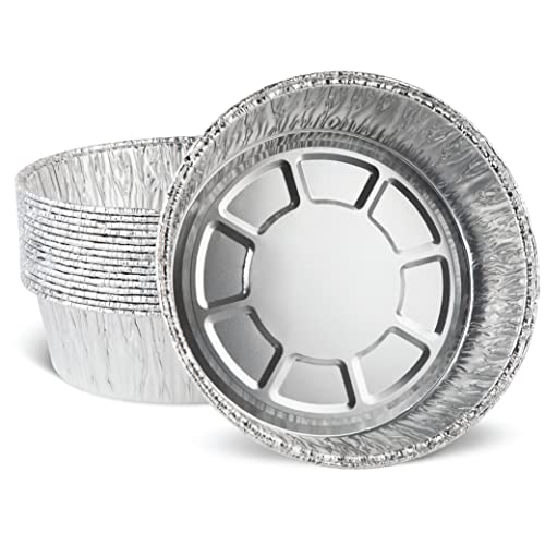 PLASTICPRO 8'' Inch Round Tin Foil Pans Disposable Aluminum, Deep Freezer & Oven Safe - For Baking, Cooking, Storage, Roasting, & Reheating, Pack of 20 - size: 8'' Round