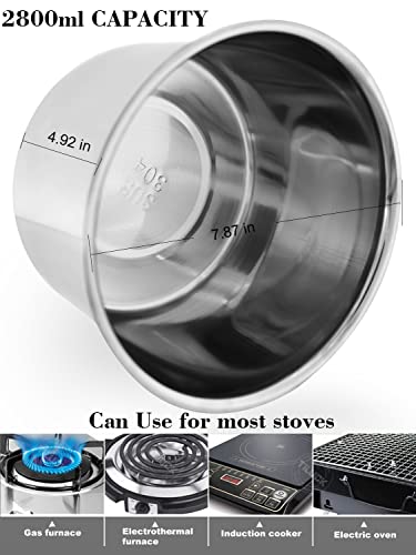 Double Boiler Pot Set, 1200ML Double Boiler, 2800ML Stainless Steel Pot - size: 2800 ML+1200ML Multicolor