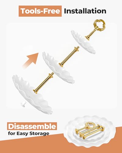Kootek 10pcs Cupcake Stand Dessert Table Display Set Serving Tray for Party - color: Gold & White, size: 10 Set