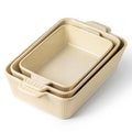 TheTerra Casserole Dishes for Oven, Ceramic Baking Dish Set of 3 - color: Cappuccino